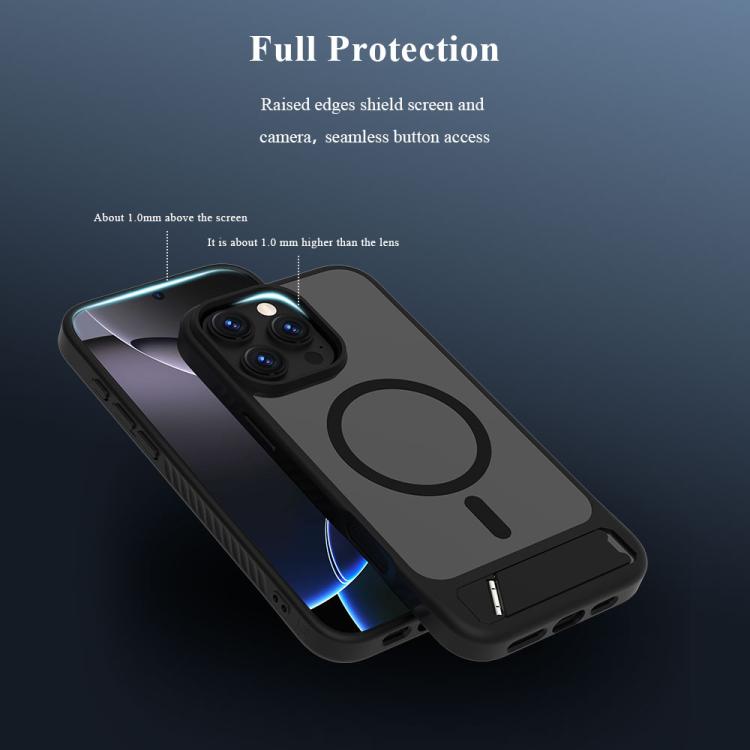 For iPhone 16 Pro Max LeReach Le-Chic Series Integrated Hidden Kickstand Magnetic Phone Case