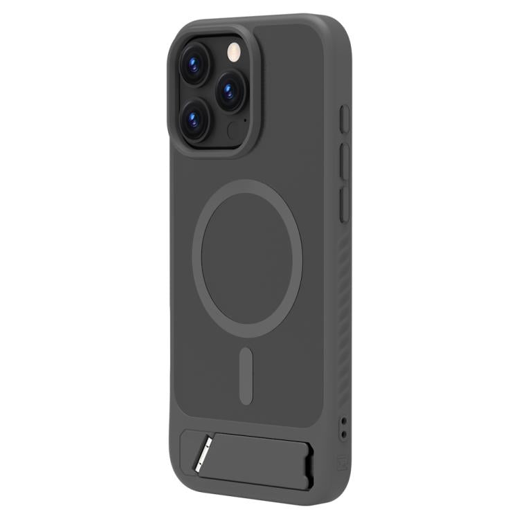 For iPhone 16 Pro Max LeReach Le-Chic Series Integrated Hidden Kickstand Magnetic Phone Case