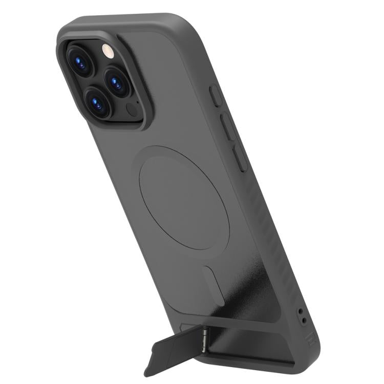 For iPhone 16 Pro Max LeReach Le-Chic Series Integrated Hidden Kickstand Magnetic Phone Case