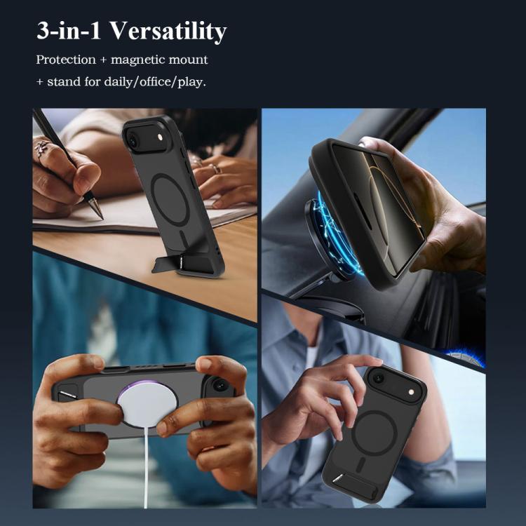 For iPhone Air LeReach Le-Chic Series Integrated Hidden Kickstand Magnetic Phone Case