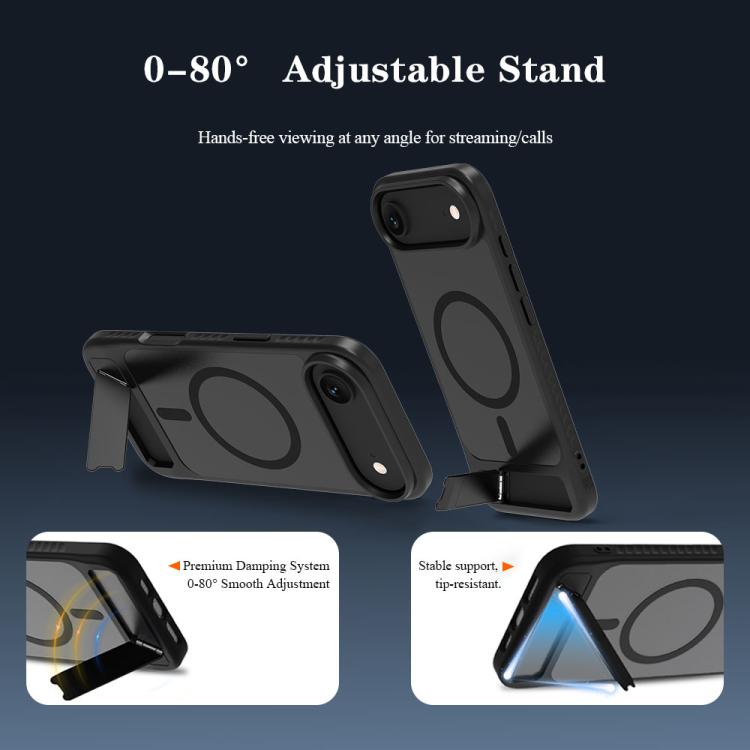 For iPhone Air LeReach Le-Chic Series Integrated Hidden Kickstand Magnetic Phone Case