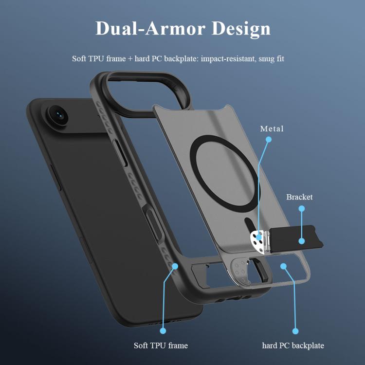 For iPhone Air LeReach Le-Chic Series Integrated Hidden Kickstand Magnetic Phone Case