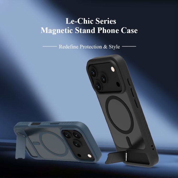For iPhone 17 Pro LeReach Le-Chic Series Integrated Hidden Kickstand Magnetic Phone Case