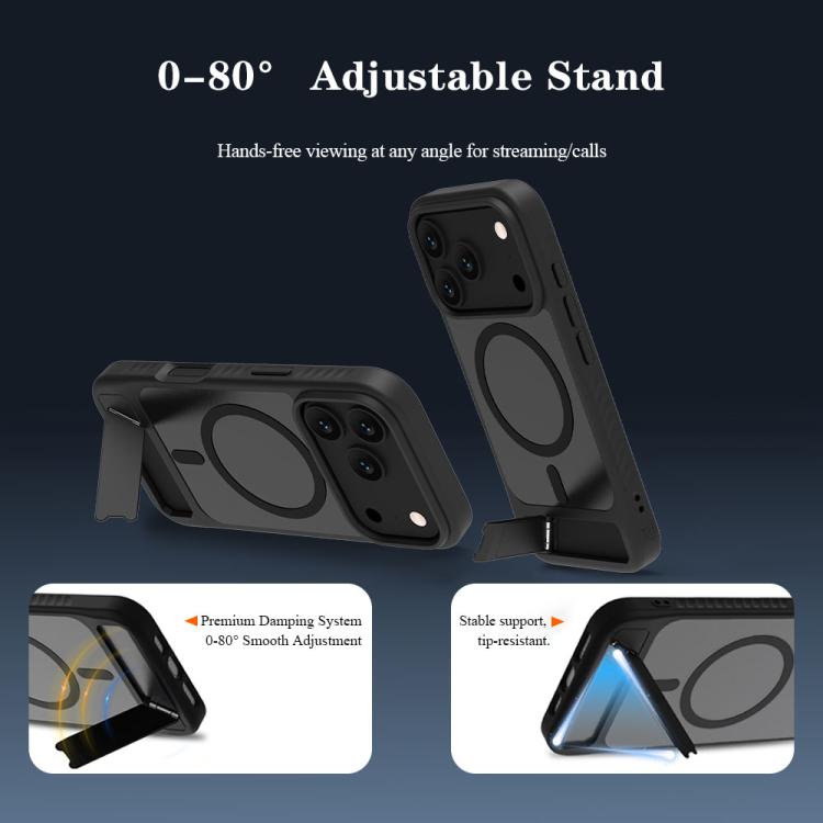 For iPhone 17 Pro LeReach Le-Chic Series Integrated Hidden Kickstand Magnetic Phone Case