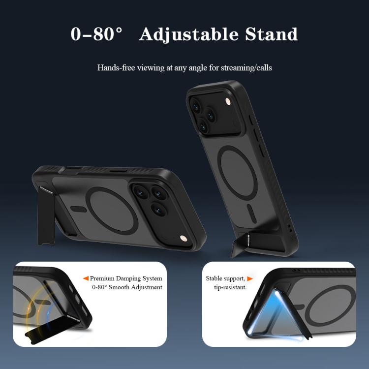 For iPhone 17 Pro Max LeReach Le-Chic Series Integrated Hidden Kickstand Magnetic Phone Case