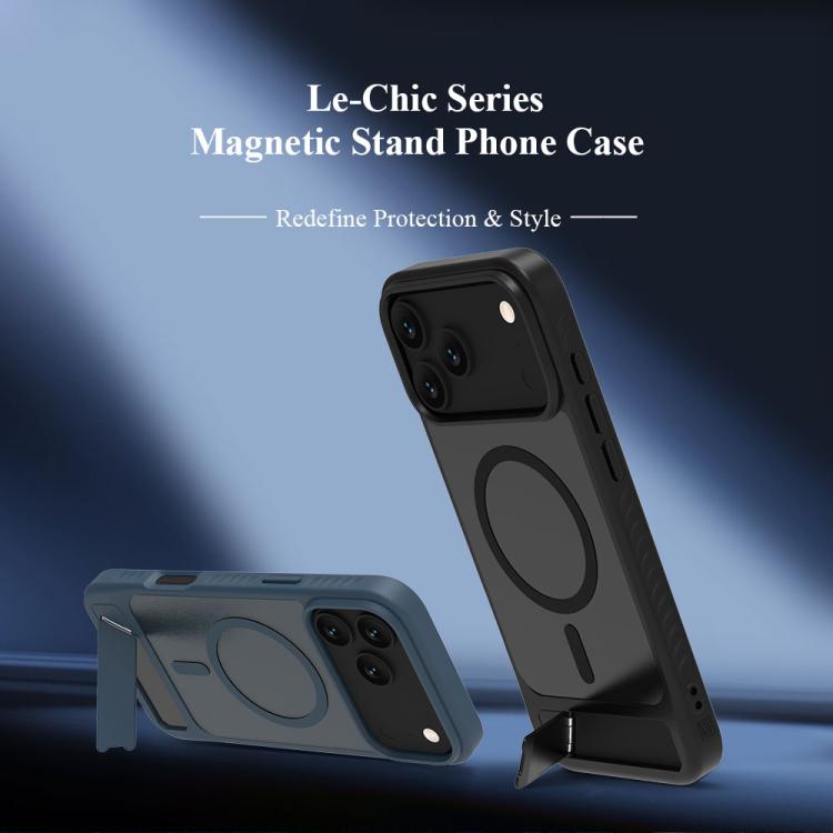 For iPhone 17 Pro Max LeReach Le-Chic Series Integrated Hidden Kickstand Magnetic Phone Case