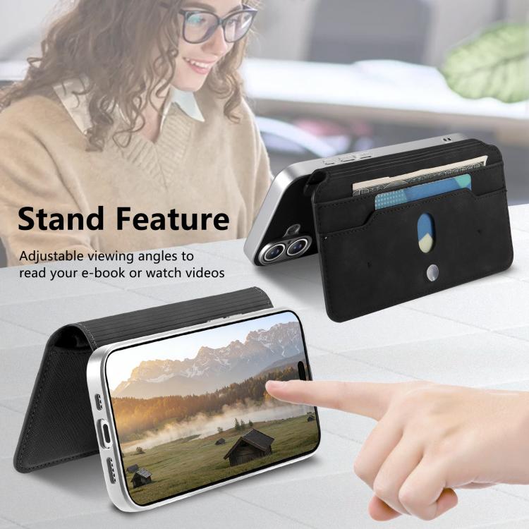 For OPPO A5 Pro Global / A5 Energy CaseNeo Precision Hole Silver-Edged Magnetic Zipper Wallet Cross-Grain Vegan Leather Phone Case