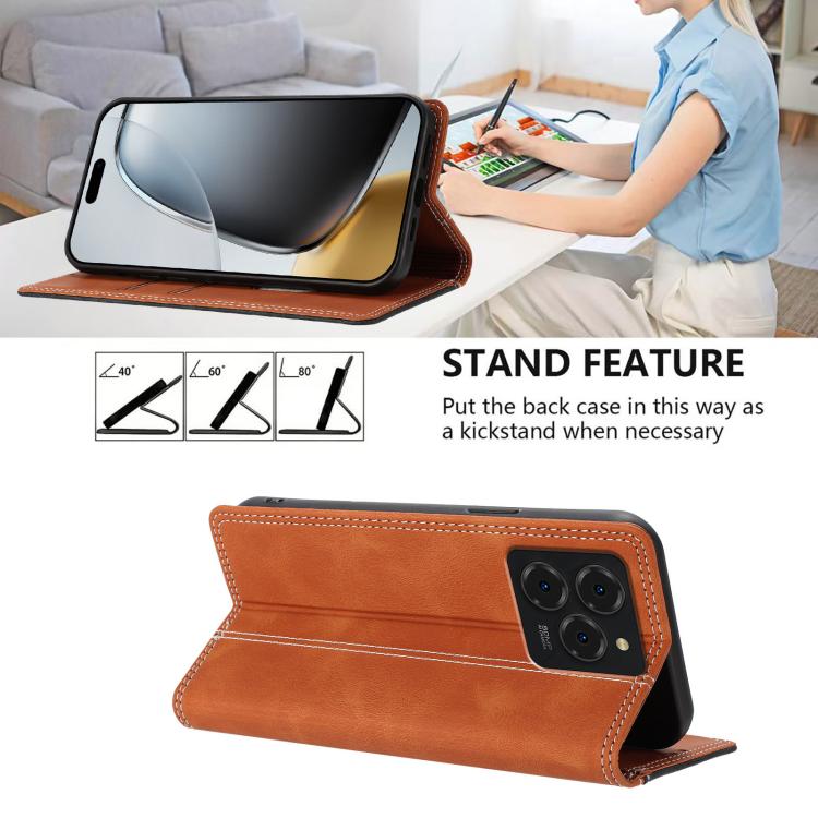 For Ulefone Note 20 Pro Skin Feel Two-tone RFID Blocking Vegan Leather Phone Case