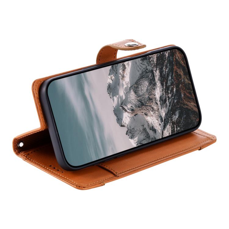 For Google Pixel 10 / 10 Pro / 9 Litchi Texture Zipper Wallet Buckle Vegan Leather Phone Case with Wrist Strap