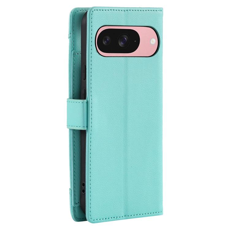 For Google Pixel 10 Pro XL / 9 Pro XL Litchi Texture Zipper Wallet Buckle Vegan Leather Phone Case with Wrist Strap