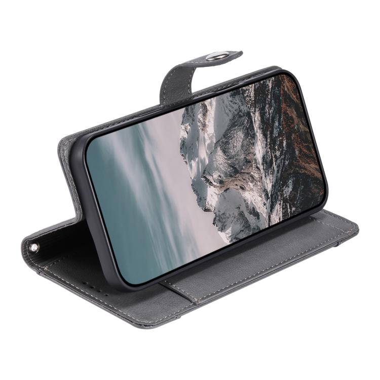 For Google Pixel 9a Litchi Texture Zipper Wallet Buckle Vegan Leather Phone Case with Wrist Strap