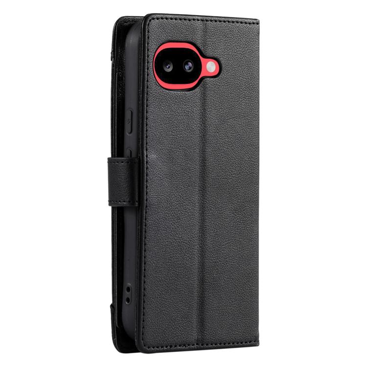 For Google Pixel 10a Litchi Texture Zipper Wallet Buckle Vegan Leather Phone Case with Wrist Strap