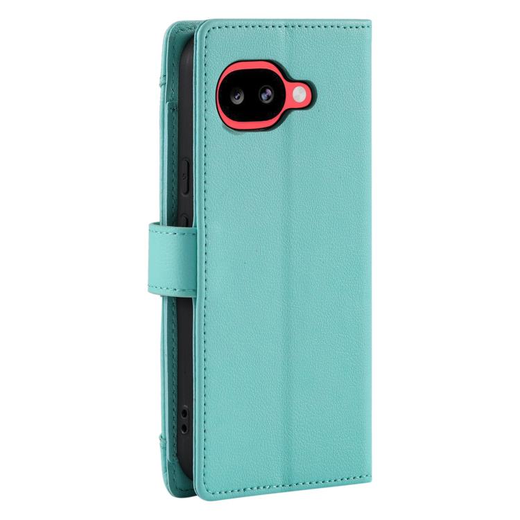 For Google Pixel 10a Litchi Texture Zipper Wallet Buckle Vegan Leather Phone Case with Wrist Strap