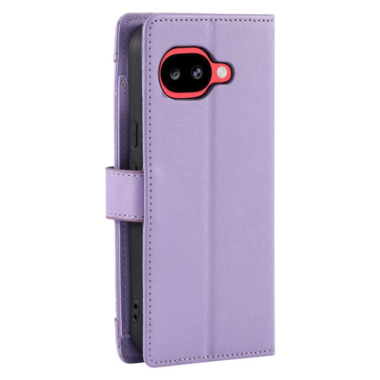For Google Pixel 10a Litchi Texture Zipper Wallet Buckle Vegan Leather Phone Case with Wrist Strap