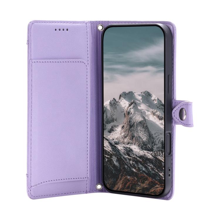 For Google Pixel 10a Litchi Texture Zipper Wallet Buckle Vegan Leather Phone Case with Wrist Strap