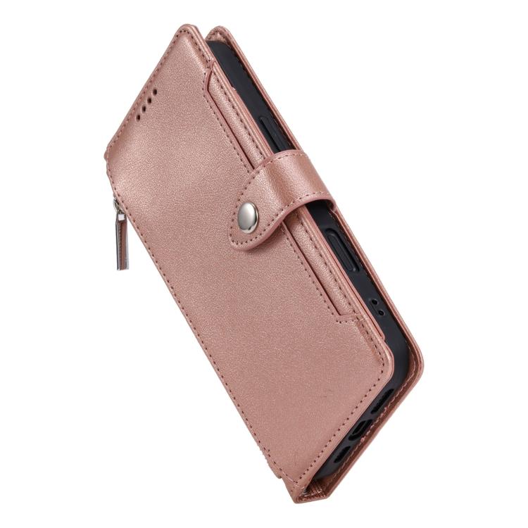 For Google Pixel 10a Litchi Texture Zipper Wallet Buckle Vegan Leather Phone Case with Wrist Strap