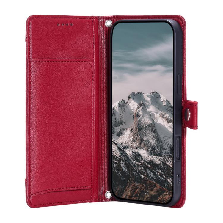 For Google Pixel 10a Litchi Texture Zipper Wallet Buckle Vegan Leather Phone Case with Wrist Strap
