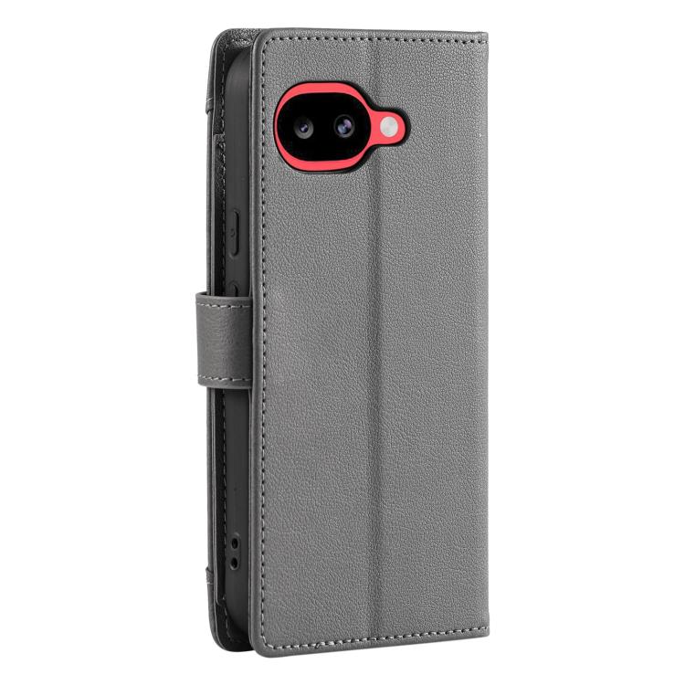 For Google Pixel 10a Litchi Texture Zipper Wallet Buckle Vegan Leather Phone Case with Wrist Strap