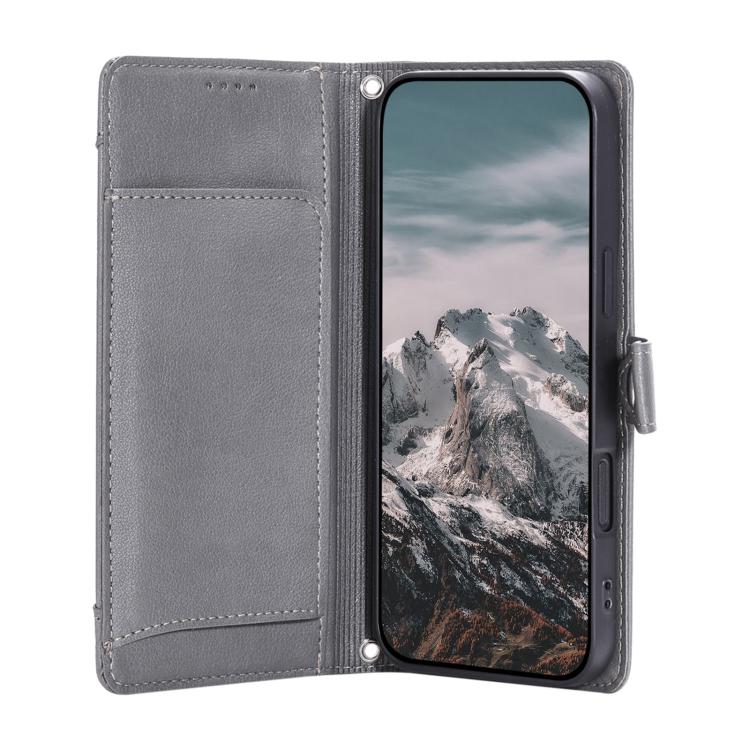 For Google Pixel 10a Litchi Texture Zipper Wallet Buckle Vegan Leather Phone Case with Wrist Strap