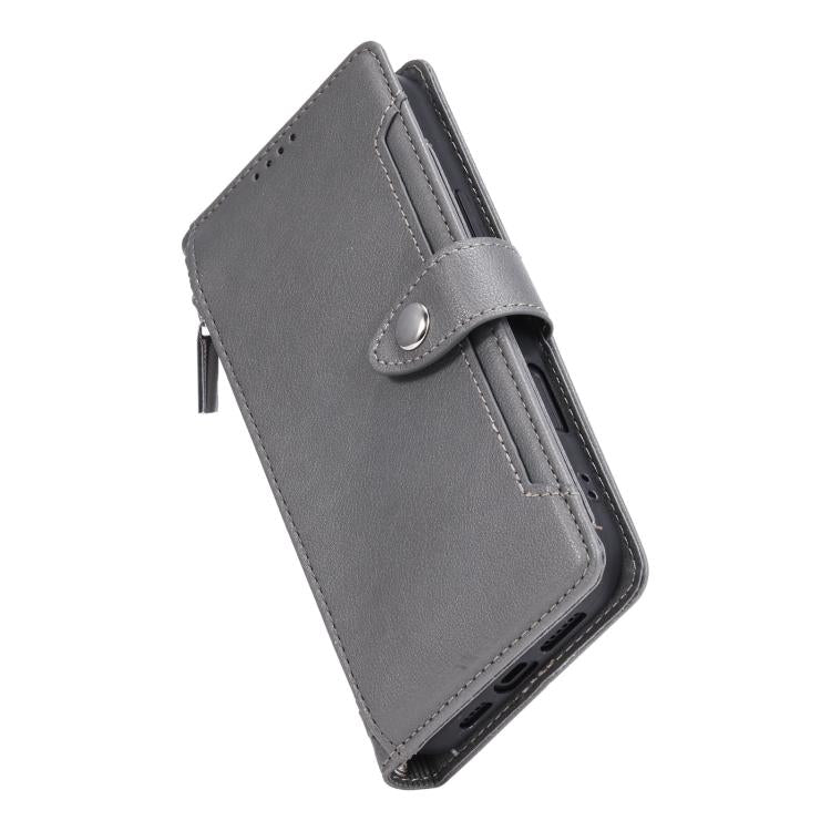 For Google Pixel 10a Litchi Texture Zipper Wallet Buckle Vegan Leather Phone Case with Wrist Strap