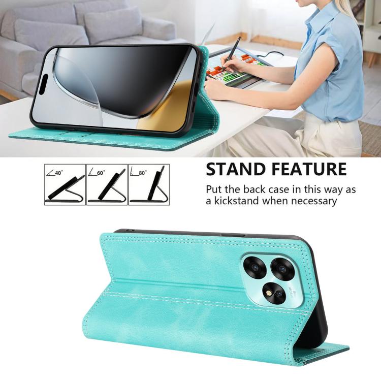For Umidigi A15 Skin Feel Two-tone RFID Blocking Vegan Leather Phone Case