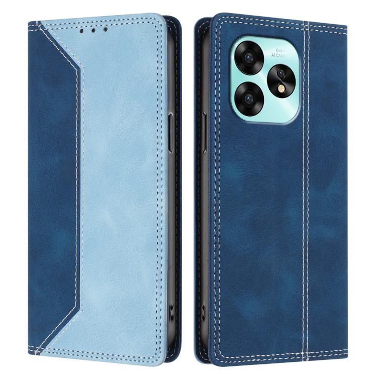 For Umidigi A15 Skin Feel Two-tone RFID Blocking Vegan Leather Phone Case