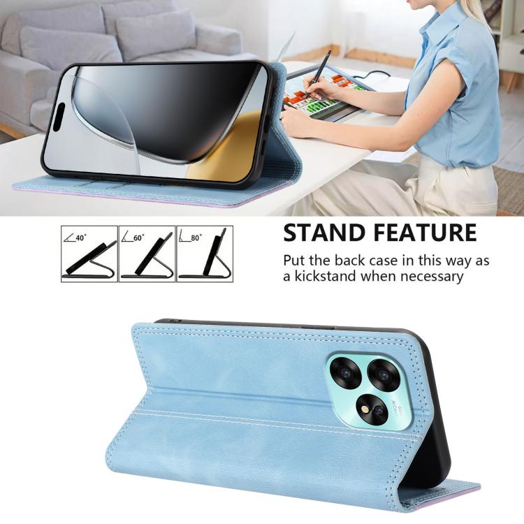 For Umidigi A15 Skin Feel Two-tone RFID Blocking Vegan Leather Phone Case