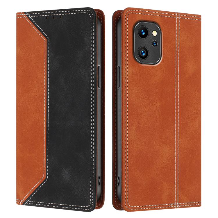 For Umidigi A13 4G Skin Feel Two-tone RFID Blocking Vegan Leather Phone Case