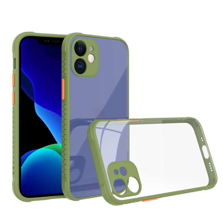 For iPhone 12 Tire Side Texture Contrast Button Shockproof PC + TPU Phone Protective Case