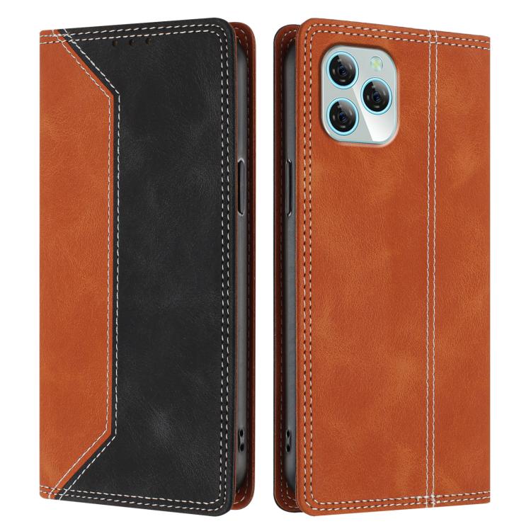 For Blackview A95 Skin Feel Two-tone RFID Blocking Vegan Leather Phone Case
