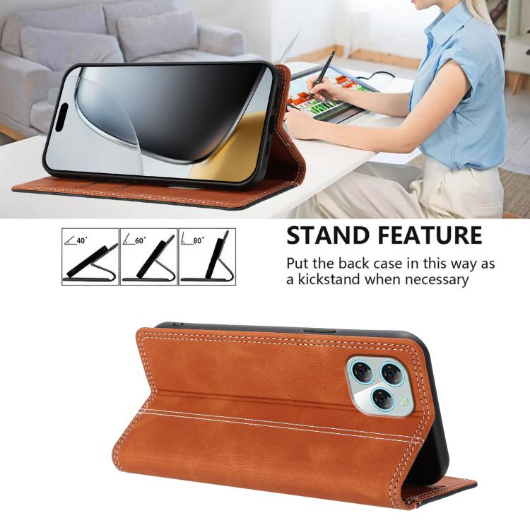For Blackview A95 Skin Feel Two-tone RFID Blocking Vegan Leather Phone Case