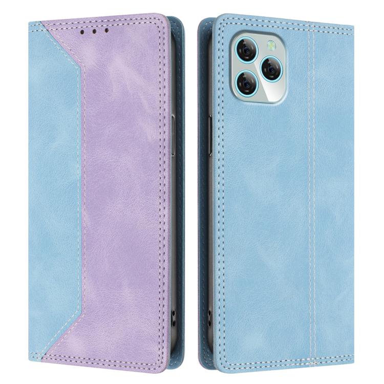 For Blackview A95 Skin Feel Two-tone RFID Blocking Vegan Leather Phone Case