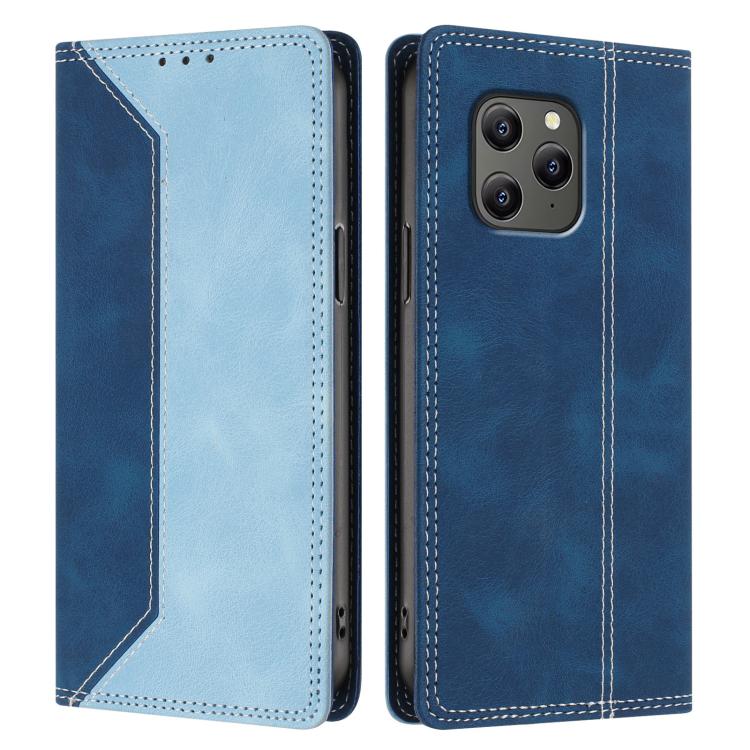 For Blackview BV5300 Skin Feel Two-tone RFID Blocking Vegan Leather Phone Case