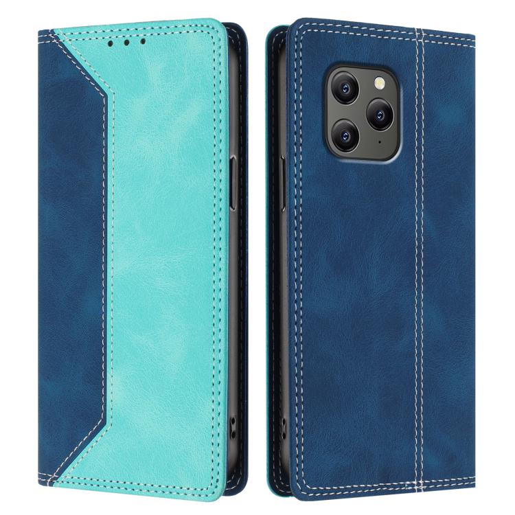 For Blackview BV5300 Skin Feel Two-tone RFID Blocking Vegan Leather Phone Case