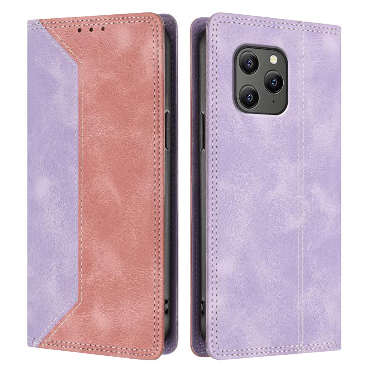 For Blackview BV5300 Skin Feel Two-tone RFID Blocking Vegan Leather Phone Case