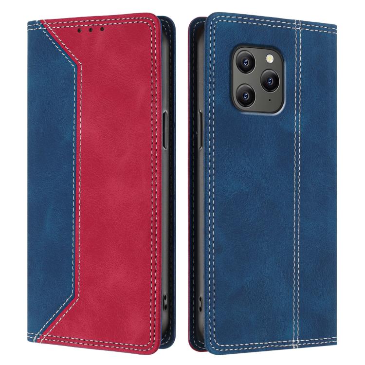 For Blackview BV5300 Skin Feel Two-tone RFID Blocking Vegan Leather Phone Case