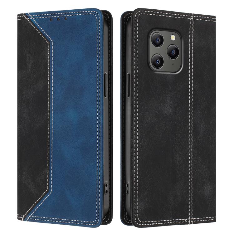 For Blackview BV5300 Skin Feel Two-tone RFID Blocking Vegan Leather Phone Case