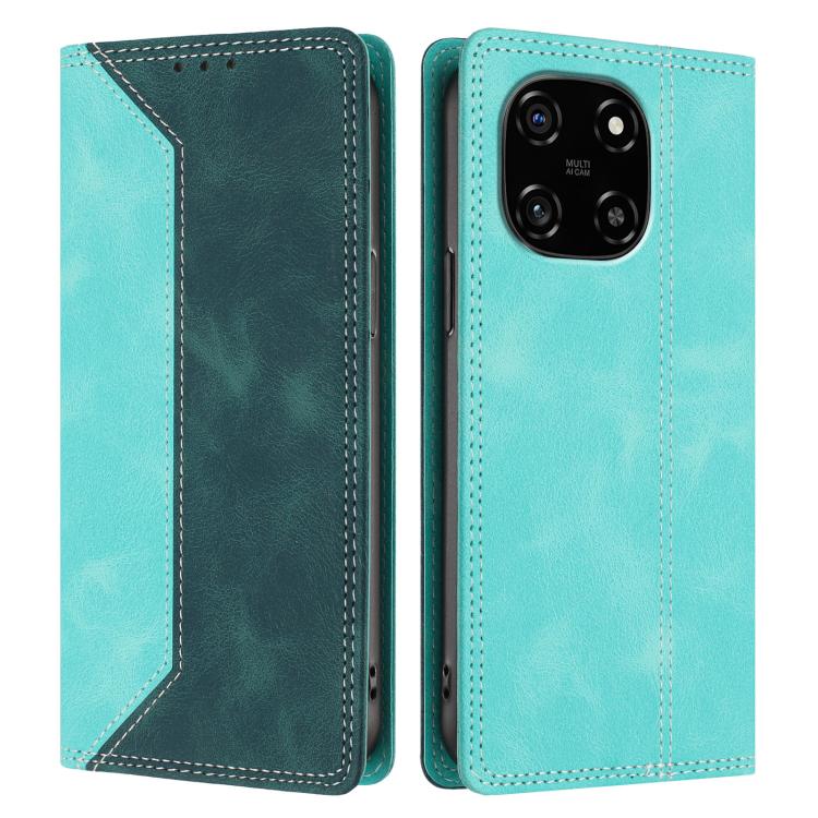 For Blackview Color 6 Skin Feel Two-tone RFID Blocking Vegan Leather Phone Case