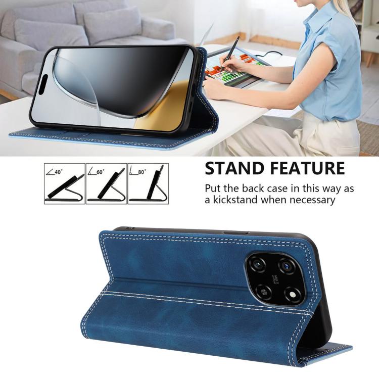 For Blackview Color 6 Skin Feel Two-tone RFID Blocking Vegan Leather Phone Case