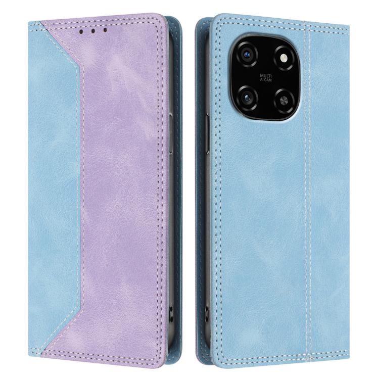 For Blackview Color 6 Skin Feel Two-tone RFID Blocking Vegan Leather Phone Case