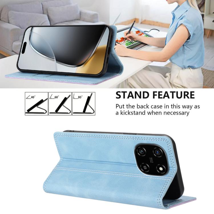 For Blackview Color 6 Skin Feel Two-tone RFID Blocking Vegan Leather Phone Case