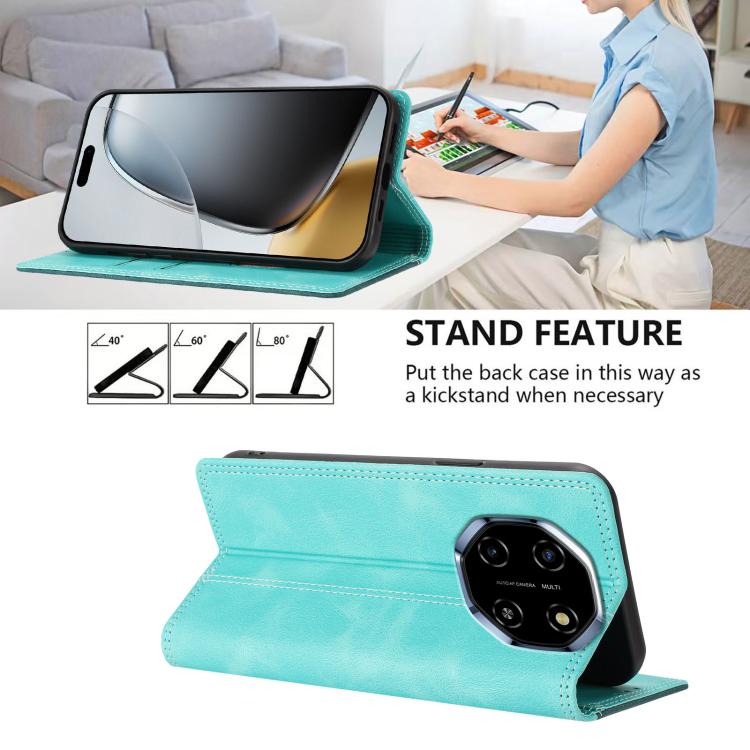 For Blackview Shark 6 Skin Feel Two-tone RFID Blocking Vegan Leather Phone Case