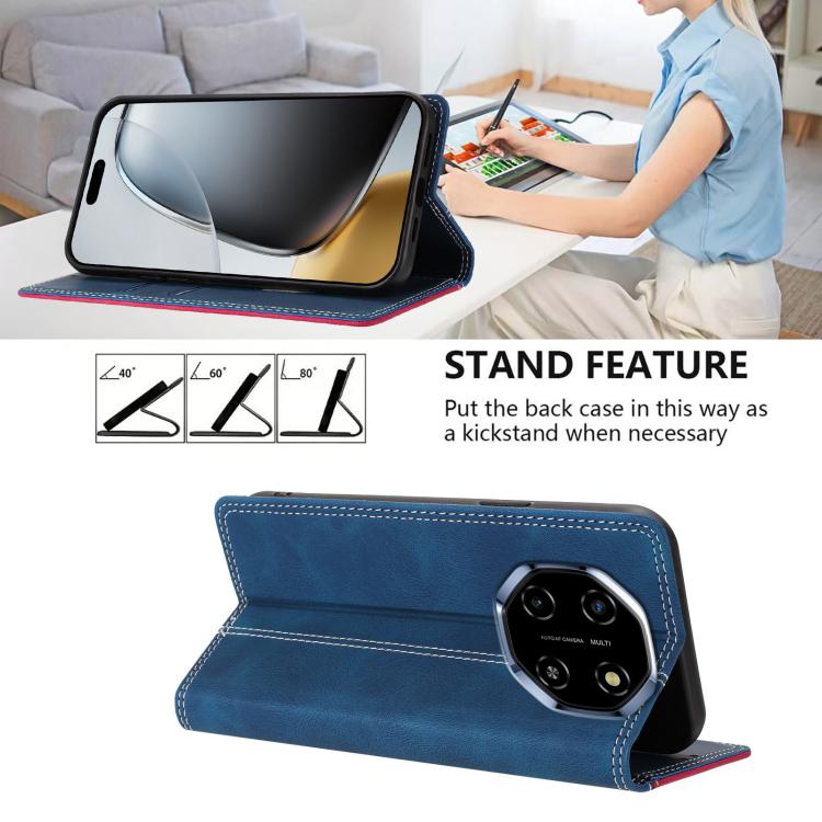 For Blackview Shark 6 Skin Feel Two-tone RFID Blocking Vegan Leather Phone Case