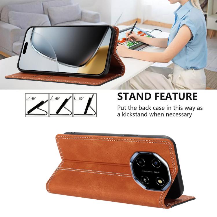 For Blackview Shark 6 Skin Feel Two-tone RFID Blocking Vegan Leather Phone Case