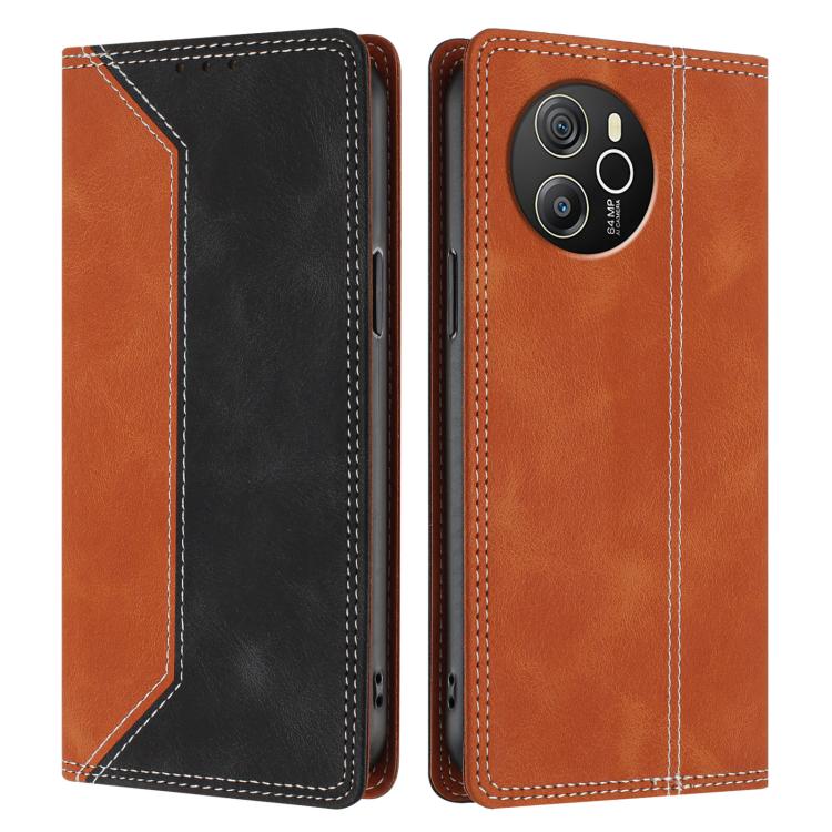 For Blackview Shark 8 Skin Feel Two-tone RFID Blocking Vegan Leather Phone Case