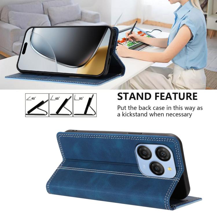 For Blackview Shark 9 Skin Feel Two-tone RFID Blocking Vegan Leather Phone Case