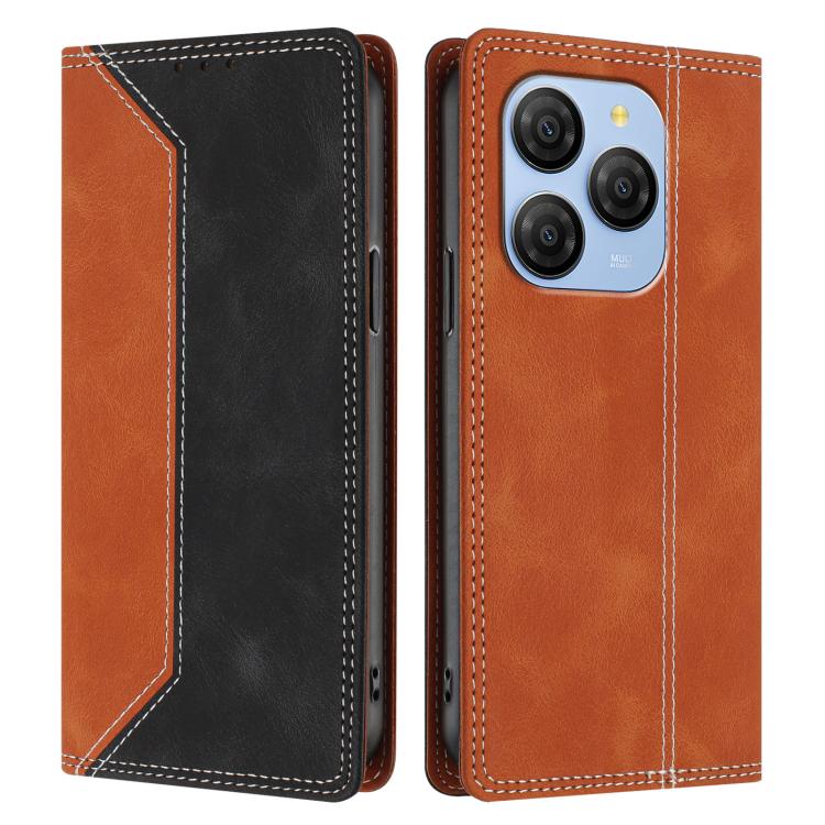 For Blackview Shark 9 Skin Feel Two-tone RFID Blocking Vegan Leather Phone Case