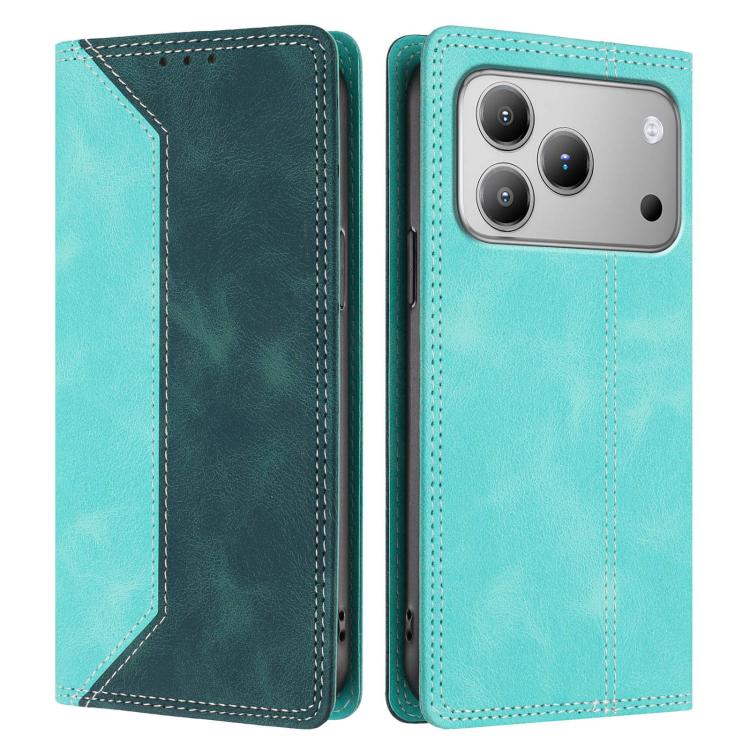 For Blackview WAVE 7C Skin Feel Two-tone RFID Blocking Vegan Leather Phone Case
