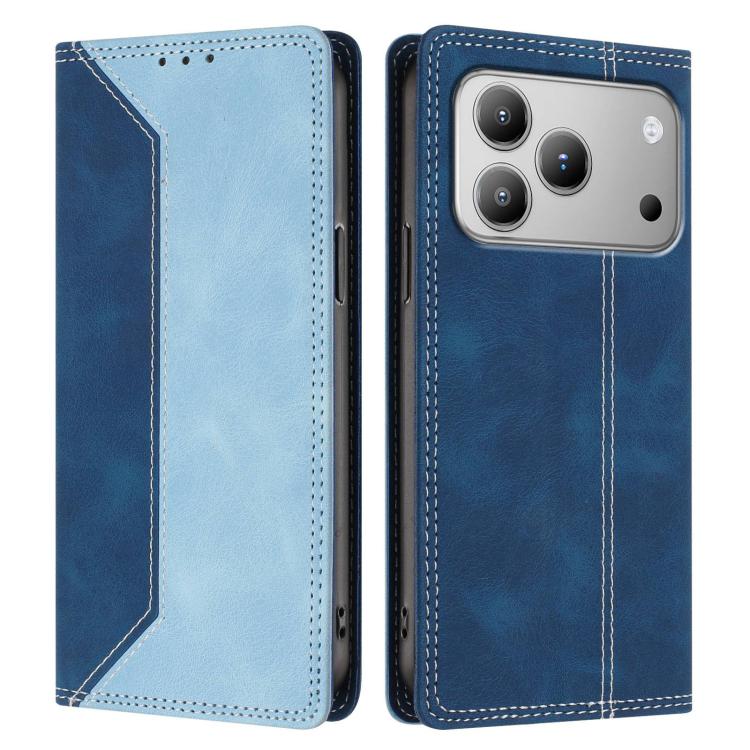 For Blackview WAVE 7C Skin Feel Two-tone RFID Blocking Vegan Leather Phone Case