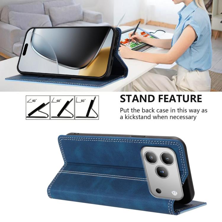 For Blackview WAVE 7C Skin Feel Two-tone RFID Blocking Vegan Leather Phone Case